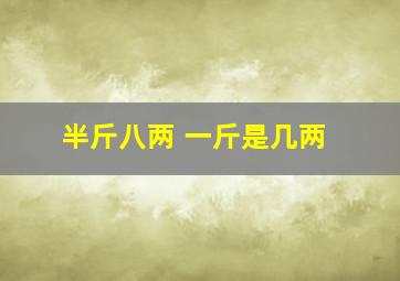 半斤八两 一斤是几两